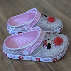 Disney Minnie Mouse Light-Up Glitter Crocs - Pink Classic Clog